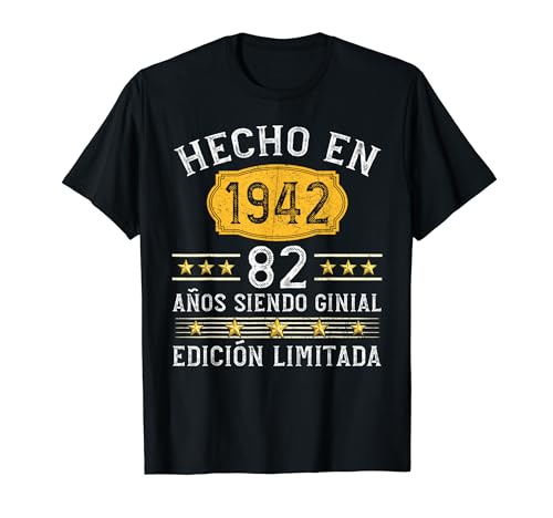 Consigue ahora 82 Años Cumpleaños Navidad Regalo Hombre Hecho En 1942 Camiseta Top Precio 2024 | regaloscumple.com