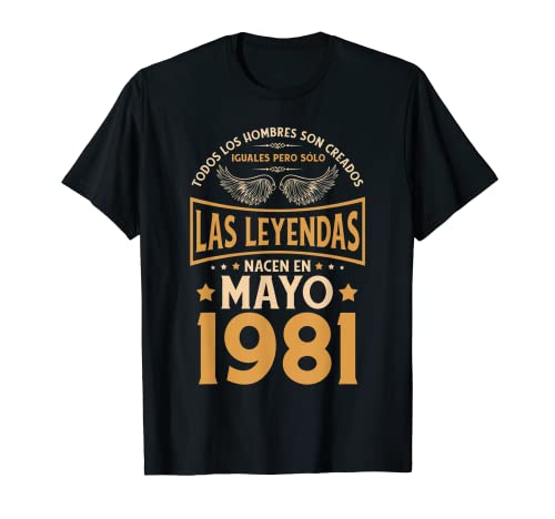 Consigue ahora Navidad Cumpleaños Hombre Regalos Las Leyendas Mayo 1981 Camiseta Ofertas 2024 | regaloscumple.com