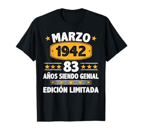 Comprar Marzo 1942 83 Años Hombre Cumpleaños Ideas para regalar Regalo Marzo 1942 Camiseta Rebajas 2024 | regaloscumple.com