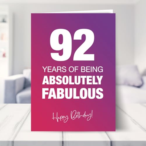 Ofertas Fabulosamente divertida tarjeta de cumpleaños número 92 para mujer, absolutamente fabulosa y celebra años con cumpleaños, fabulosa,