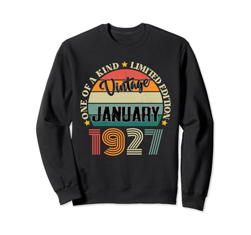 Comprar Regalos 97 Años Vintage Enero 1927 97 Cumpleaños Retro Sudadera Ofertas 2024 | regaloscumple.com