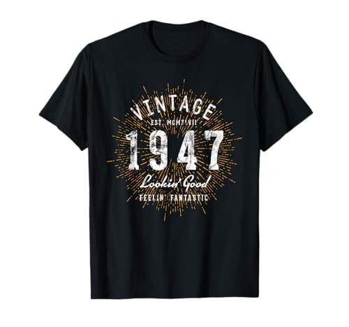 Comprar Retro Cumpleaños 1947 Ideas para regalar Vintage Camiseta Top Precio 2024 | regaloscumple.com