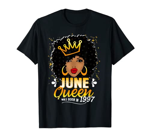 Consigue ahora Black Queen Junio 1997 24 Cumpleaños Niñas Mujeres 24 Años BlackFriday Camiseta Rebajas 2024 | regaloscumple.com