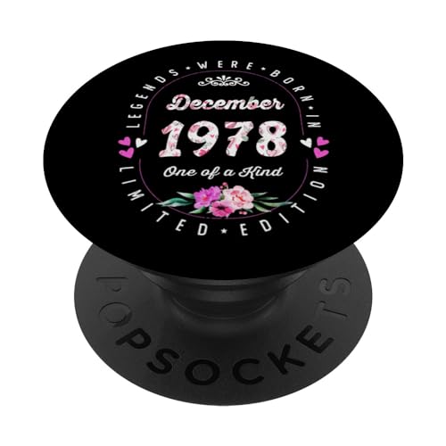 Consigue ahora Cumpleaños Floral - Las Leyendas nacen en Diciembre 1978 PopSockets Regalos PopGrip Intercambiable Top Precio 2024 | regaloscumple.com