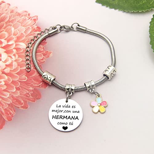 Mejores precios Regalos Navidad Hermana Pulsera Regalo Hermana Pulsera Personalizada Ajustable para