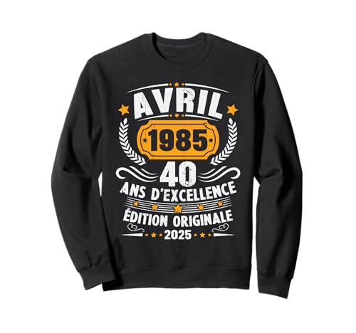 Consigue ahora Vintage Abril 1985 Regalo Cumpleaños 40 Años Hombres Mujeres BlackFriday Sudadera Top Precio 2025 | regaloscumple.com