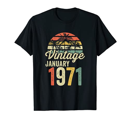 Consigue ahora 50 cumpleaños 50 idea Promoción regalo enero 1971 Vintage Camiseta Ofertas 2024 | regaloscumple.com