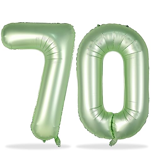 Oferta Lingqiang color salvia el 70, grandes aluminio oliva 7 0 globos 70 suministros