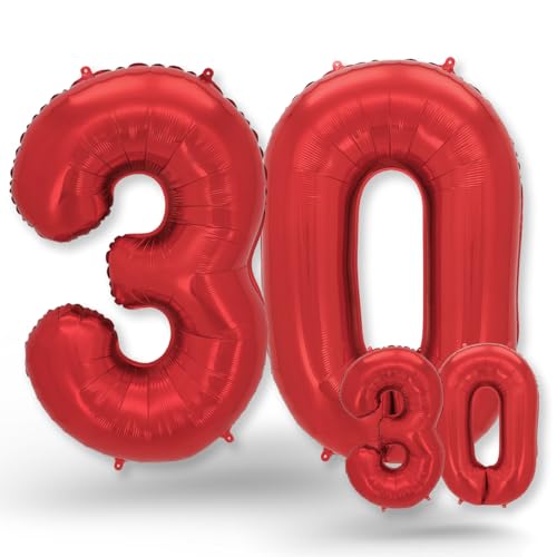 Comprar FUNXGO Ideas para regalar Globo Numero 30 rojo - 100 cm & 40cm - Globos Cumpleãnos 30 - rojo globo 30 años cumpleaños - Decoracion 30 Cumpleaños - Adecuado para cumpleaños fiestas sorpresas fiestas Rebajas 2025 | regaloscumple.com