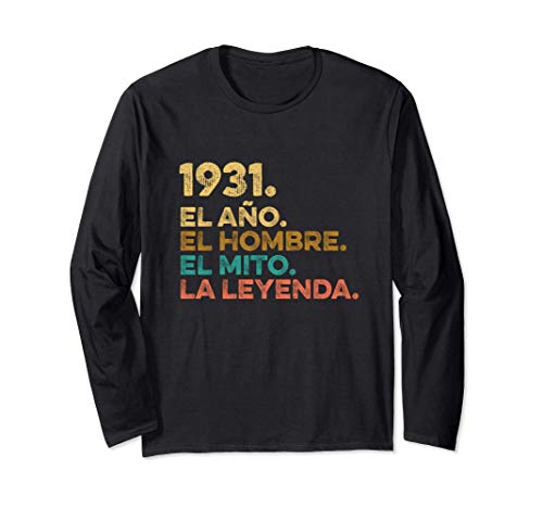 Consigue ahora Año Hombre Mito Leyenda - Cumpleaños Regalo Vintage 1931 Manga Larga Top Ideas para regalar Precio 2024 | regaloscumple.com