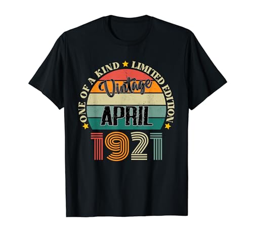 Comprar 103 Regalos Años Vintage Abril 1921 Cumpleaños 103 Retro Camiseta Top Precio 2025 | regaloscumple.com