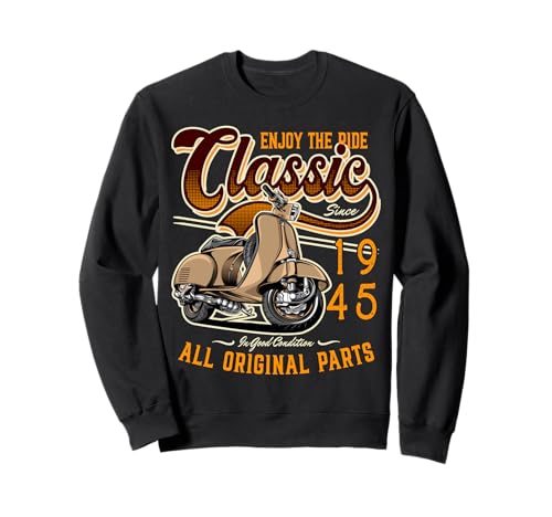 Consigue ahora Motor Scooter Classic Moped Rider Cumpleaños 1945 Catálogo Sudadera Rebajas 2024 | regaloscumple.com