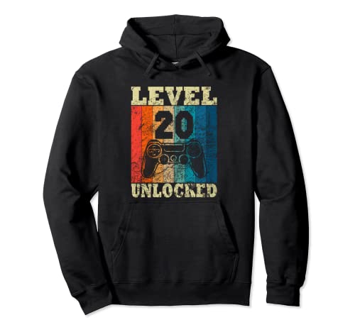 Consigue ahora 20 cumpleaños Level Unlocked Vintage para jugadores Sudadera Regalos con Capucha Rebajas 2024 | regaloscumple.com