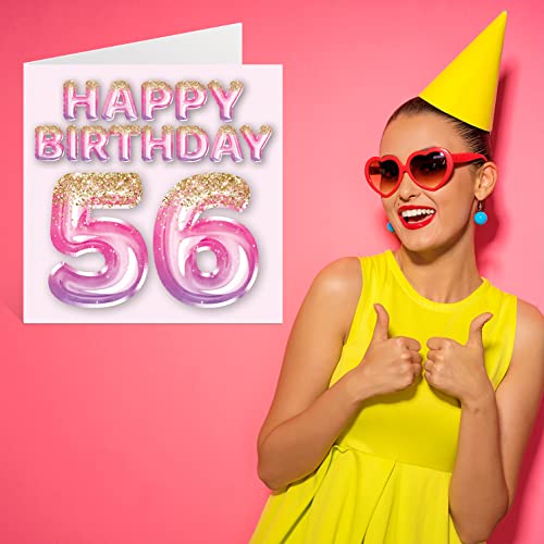 Mejores precios Mujer, globos purpurina rosa y morada, tarjetas feliz cumpleaños mujer 56