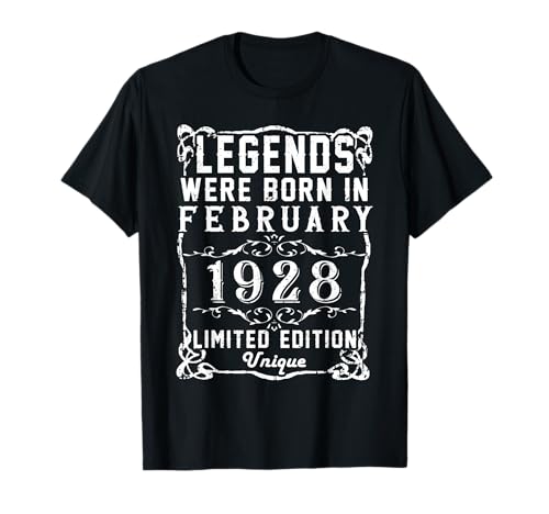 Comprar Cumpleaños Febrero 1928 Edición Ideas para regalar Limitada Regalo February Camiseta Top Precio 2024 | regaloscumple.com
