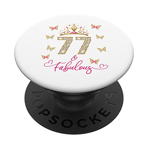 Consigue ahora 77 Y Fabulosas Catálogo 77 Años Mujeres 77 Cumpleaños PopSockets PopGrip Intercambiable Rebajas 2025 | regaloscumple.com