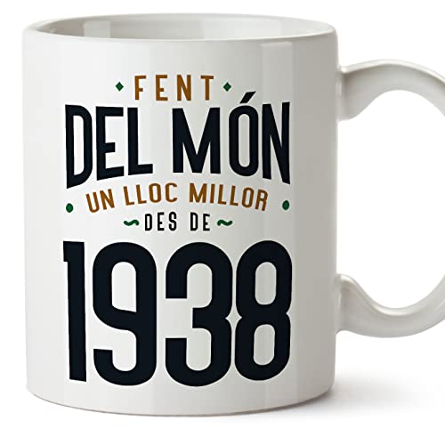 Comprar Ideas para regalar MUGFFINS Tazas 1938 Cumpleaños - En Catalán - Fent del Món un Lloc Millor - 11 oz / 330 ml - Regalo original y divertido Top Precio 2024 | regaloscumple.com