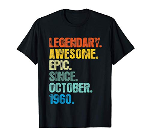 Consigue ahora Camiseta legendaria desde Octubre 1960 Cumpleaños regalo 60 años Camiseta Rebajas 2024 | regaloscumple.com