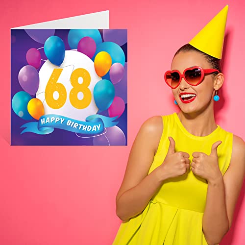 Oferta Flash Hombres y mujeres, fiesta globos, tarjetas feliz cumpleaños hombre 68 años,