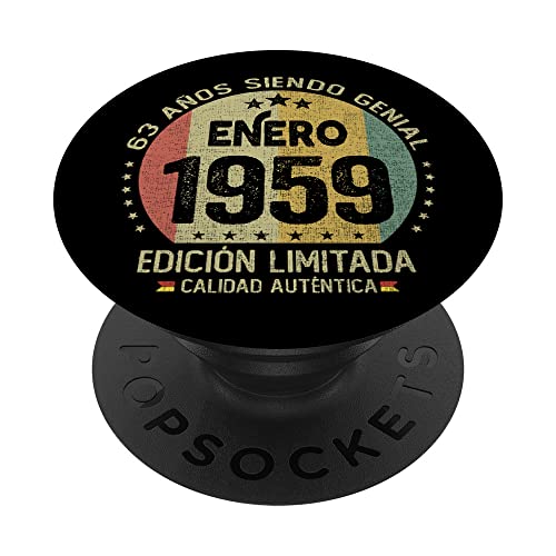 Consigue ahora Regalo 63 años Cumpleaños Hombre Mujer - Navidad Enero 1959 PopSockets PopGrip Intercambiable Top Precio 2025 | regaloscumple.com