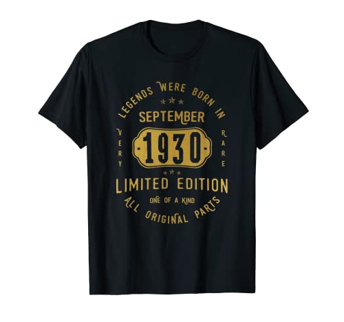 Comprar Ideas para regalar Legends Were Born In September 1930 Cumpleaños Camiseta Ofertas 2025 | regaloscumple.com