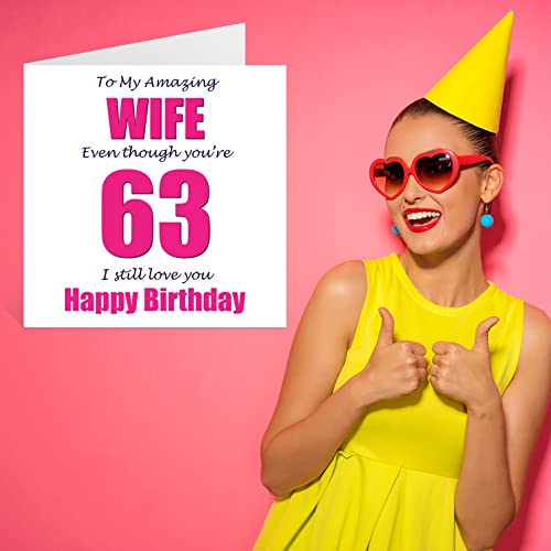 Ofertas Divertidas felicitación cumpleaños 63 Still You, feliz esposa pareja, y regalos 63 esposas, mm 145