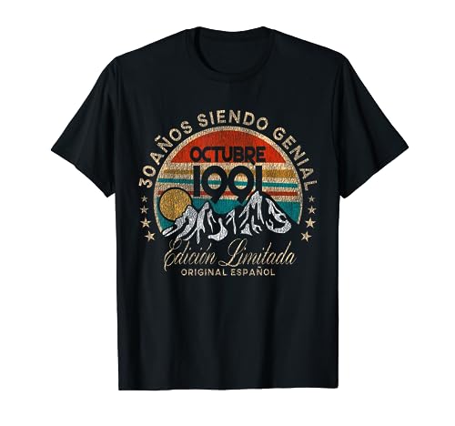Comprar 30 Años Cumpleaños Siendo Genial Cumpleaños Octubre 1991 Camiseta Rebajas 2024 | regaloscumple.com
