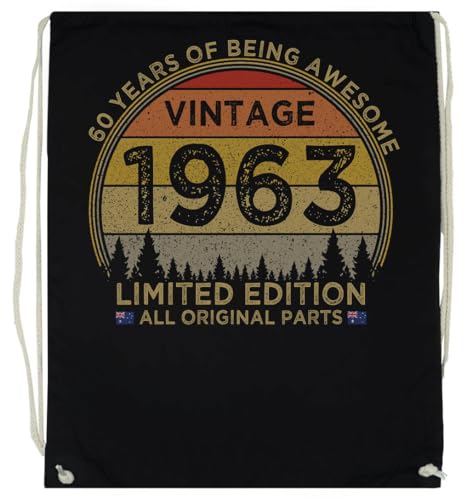 Comprar Genérico 60th Birthday Vintage 1963 Saco De Cuerdas Para Bolsa Navidad Deportiva Negra Unisex Top Precio 2024 | regaloscumple.com