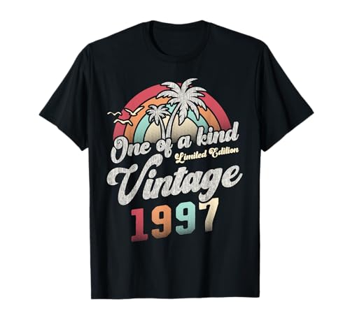 Consigue ahora Vintage 1997 Cumpleaños 28 Años Palmeras Retro Cumpleaños Camiseta Top Precio 2024 | regaloscumple.com