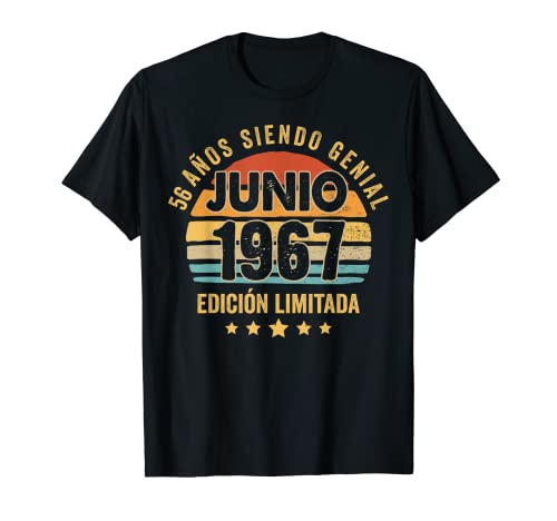Consigue ahora Hombre 56 Años Cumpleaños Regalo Hombre Junio Navidad 1967 Junio 56 Años Camiseta Top Precio 2025 | regaloscumple.com