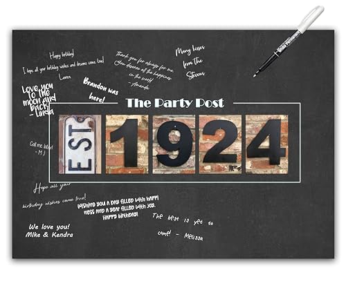 Comprar Decoraciones para fiesta cumpleaños número 100 póster alternativo para libro visitas pizarra letrero fiesta A3 para él o ella que cumple Navidad 100 años tablero firmas para mujeres u Top Precio 2024 | regaloscumple.com