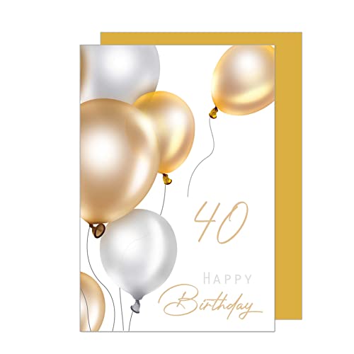 Consigue ahora Edition Seidel Tarjeta felicitación 40 cumpleaños premium con sobre. Tarjeta felicitación Billet Happy Birthday para mujer hombre adolescentes Cumpleaños globos oro (GZ349-40 SW023) Ofertas 2024 | regaloscumple.com