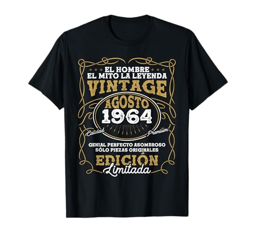 Consigue ahora Agosto 1964 Vintage - 60 Años Regalo Cumpleaños Hombre Navidad Camiseta Ofertas 2024 | regaloscumple.com