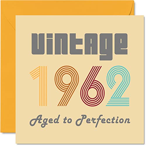 Comprar Tarjetas cumpleaños 60 hombres mujeres – Vintage 1962 envejecidas a la perfección – Tarjeta cumpleaños 60 años divertida ella 145 mm x 145 mm Catálogo mejor amigo tarjetas felicitación cumpleaños mamá papá Rebajas 2024 | regaloscumple.com