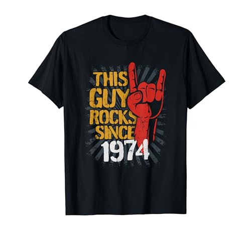 Consigue ahora Ideas para regalar 50 cumpleaños This Guy Rocks Since 1974 Camiseta Top Precio 2023 | regaloscumple.com