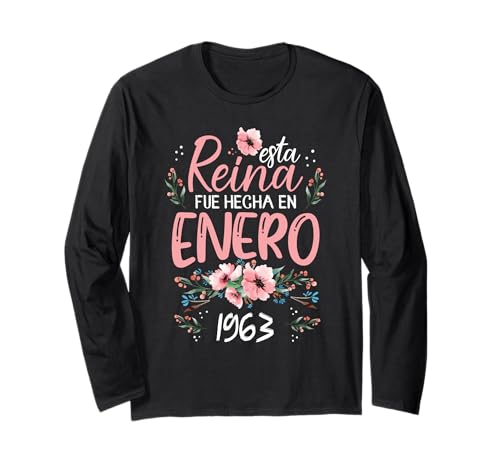 Consigue ahora Hecha En Enero 1963 Mujer Regalo 61 Promoción Años Cumpleaños Manga Larga Rebajas 2025 | regaloscumple.com
