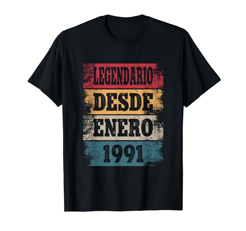 Comprar Legendario Desde Enero Navidad 1991 - Cumpleaños 34 Años Camiseta Rebajas 2024 | regaloscumple.com