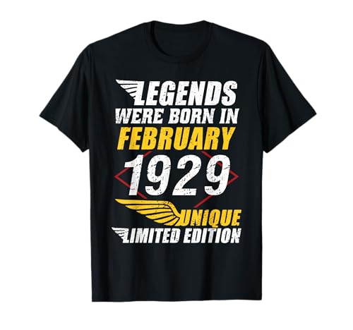 Consigue Navidad ahora Cumpleaños Febrero 1929 Edición Limitada Regalo February Camiseta Top Precio 2024 | regaloscumple.com