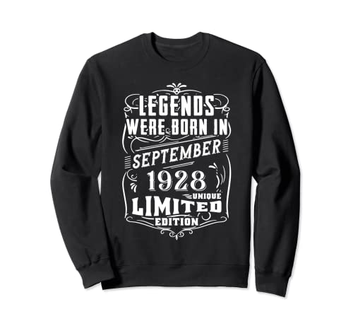 Consigue ahora Cumpleaños Septiembre 1928 Edición Limitada Regalo Vintage Sudadera Catálogo Rebajas 2024 | regaloscumple.com
