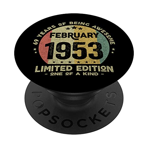Comprar Regalo Regalos 69 años Cumpleaños Hombre Mujer - Febrero 1953 PopSockets PopGrip Intercambiable Ofertas 2025 | regaloscumple.com