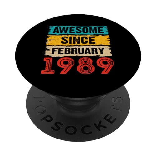 Consigue Navidad ahora 35 años impresionante desde febrero 1989 Regalos cumpleaños número 35 PopSockets PopGrip Intercambiable Ofertas 2025 | regaloscumple.com