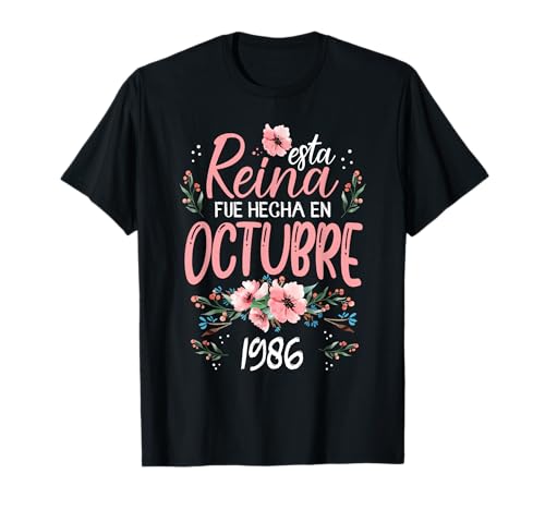 Consigue ahora Hecha En Octubre 1986 Mujer Regalo 38 Años Cumpleaños Catálogo Camiseta Rebajas 2025 | regaloscumple.com