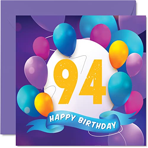 Consigue ahora Tarjeta cumpleaños número 94 para hombres y mujeres fiesta globos tarjetas feliz cumpleaños para hombre 94 años gran abuelo abuela abuela abuela abuela abuela abuela abuela abuela abuela abuela mamá papá 145 mm x 145 mm Cumpleaños tarjetas felicitación cumpleaños regalo Top Precio 2024 | regaloscumple.com