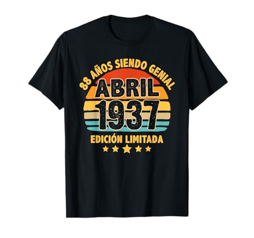 Consigue ahora Abril 1937 88 Años Ideas para regalar Hombre Cumpleaños Regalo Abril 1937 Camiseta Top Precio 2025 | regaloscumple.com