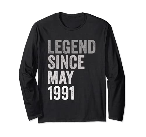 Comprar Leyenda Desde Mayo 1991 Año Cumpleaños Cumpleaños Manga Larga Top Precio 2025 | regaloscumple.com