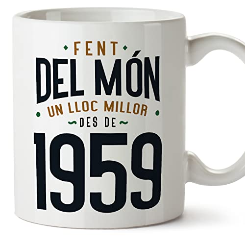 Comprar MUGFFINS Tazas 1959 Cumpleaños - En Catalán - Fent del Món un Lloc Millor - 11 oz / 330 ml - Regalo Ideas para regalar original y divertido Rebajas 2024 | regaloscumple.com