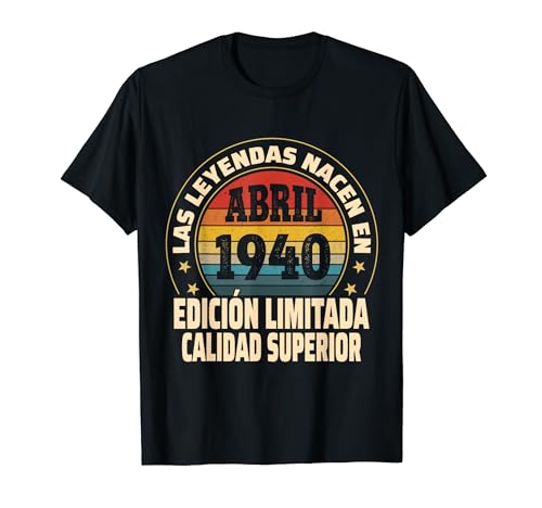 Consigue ahora Edición Limitada Abril Promoción 1940 - Cumpleaños 84 Años Camiseta Rebajas 2024 | regaloscumple.com