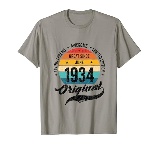 Consigue ahora Junio 1934 Cumpleaños Retro Años Vintage Bday Clásico Camiseta Top Ideas para regalar Precio 2024 | regaloscumple.com