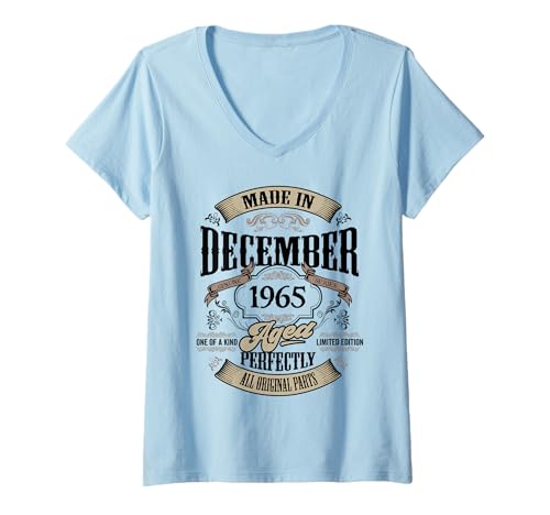 Comprar Mujer Vintage 60 cumpleaños Ideas para regalar Nacido en diciembre 1965 60 años Camiseta Cuello V Ofertas 2025 | regaloscumple.com
