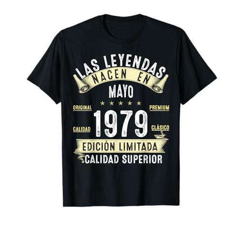 Consigue ahora 45 Años Cumpleaños Las Leyendas nacen en mayo 1979 Camiseta Navidad Rebajas 2025 | regaloscumple.com